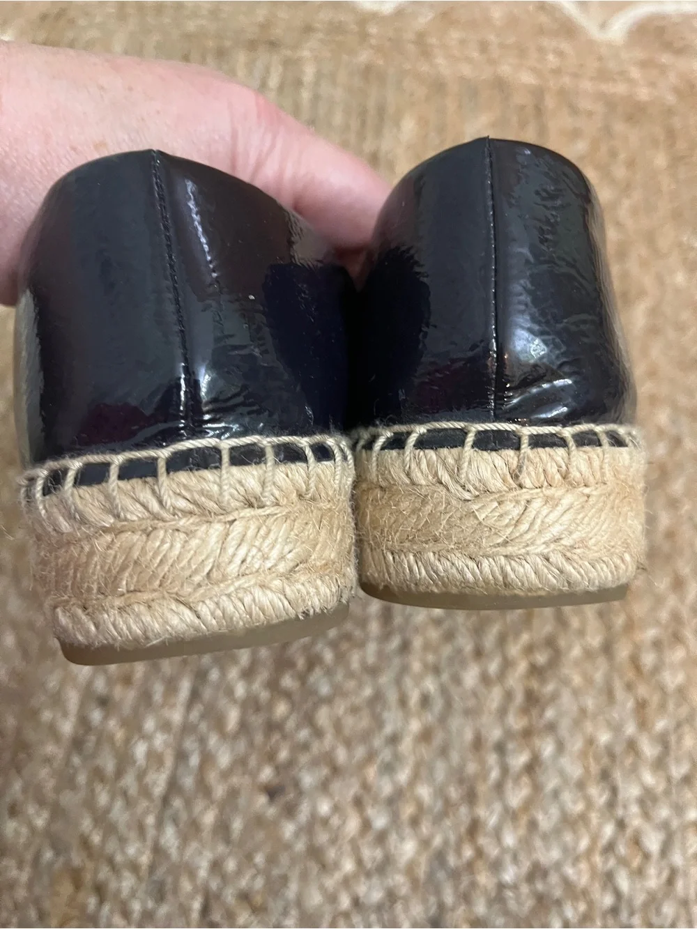 Sz 9 Tory Burch Purple Patent Leather Ines Espadrille Flats